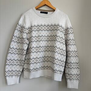 Nautica Men's Sweater Cream Size Large 100% Cotton